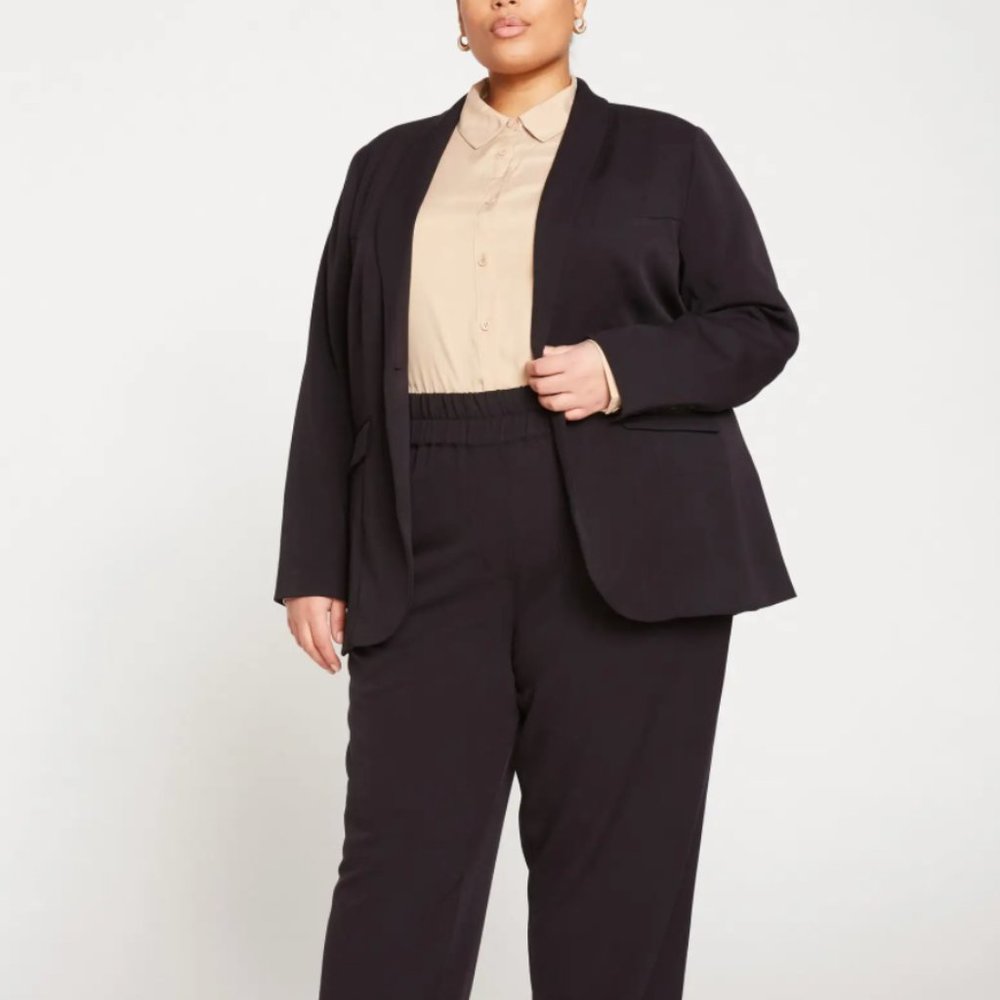 New Universal Standard Black Blazer Fitted Single Button Blazer Size 16 Longer